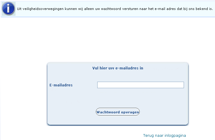 Venster opvragen inloggegevens