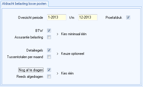 Fin.rap. - Afdr belasting losse posten