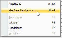 Kies selectiecriterium