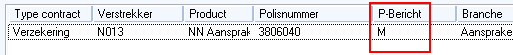 P-Bericht status M