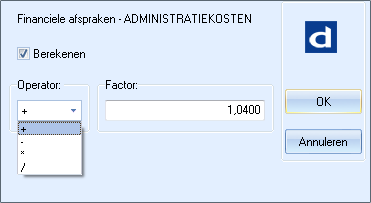 Selectie - Geef mutatiewaarde op (voorbeeld 2 bedragveld)