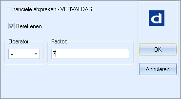 Selectie - Geef mutatiewaarde op (voorbeeld 2 getalveld)