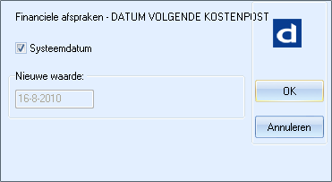 Selectie - Geef mutatiewaarde op (voorbeeld 2, datumveld)