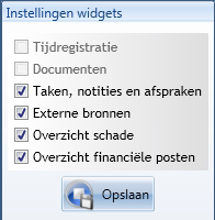 Widget Instellingen (Klantbeeld)