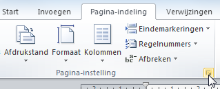 Groep pagina-instellingen in Word