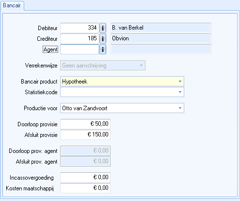 Venster Bancaire boeking