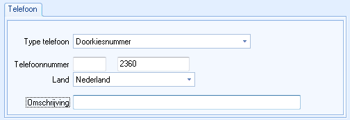 Venster Contactpersoon telefoonnummers