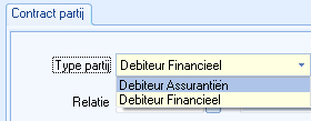 Venster Contract partij van een dienst (debiteur)