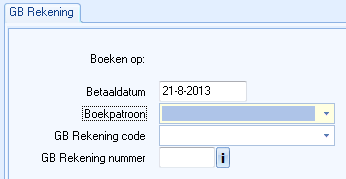 Venster Verwerken dagafschriftboeking tabblad GB Rekening