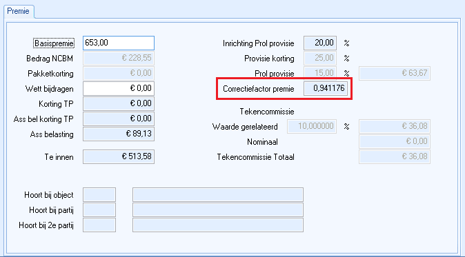 berekende provisiekortingfactor