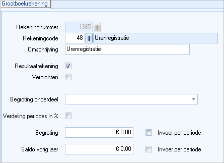 Rekeningschema (gevuld tabblad grootboekrekening)