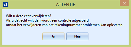 ATTENTIE verwijderen bankrekeningnummer