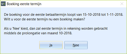 boeking eerste termijn