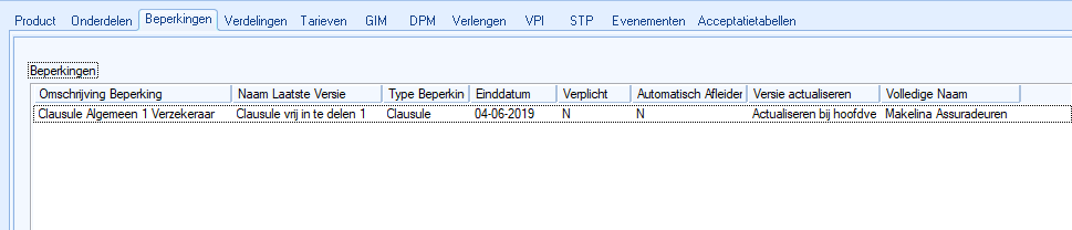 venster product tabblad beperkingen