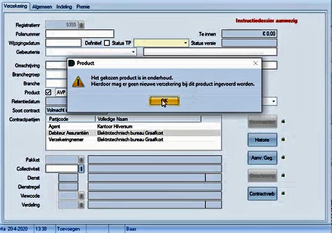 melding product is in onderhoud (verbeterd)