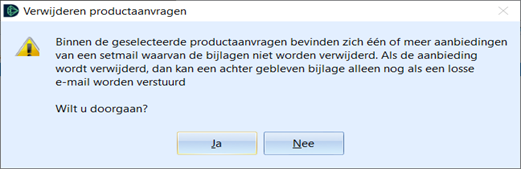 verwijderen productaanvraag