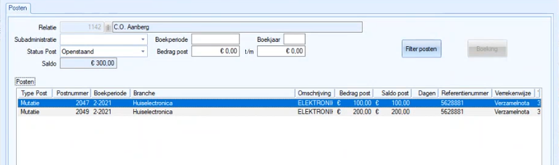 openstaande posten