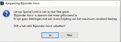 aanpassing bijzonder risico