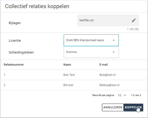 venster collectief relaties koppelen