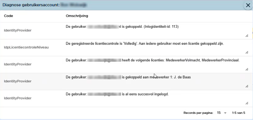 diagnose venster