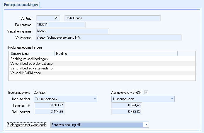 Venster Contract (tbv prolongatieopm. met ADN)