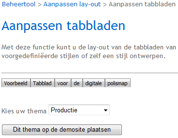 DPM Beheertool - tabbladen