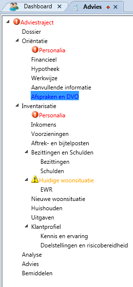 Adviestraject, initieel na akkoord DVO