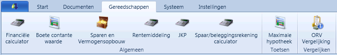 Tabblad Gereedschappen