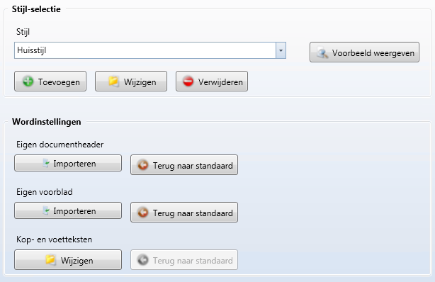 Documenten instellingen algemeen